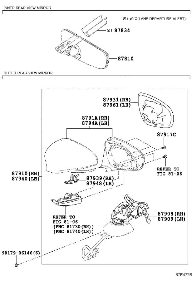 2004 Lexus Mirror Assembly, Outer Rear View, Right. Platinum Silver Me ...